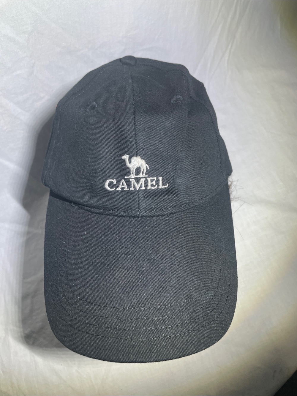Camel Embroidered Black Baseball Cap - Women's Casual Hat